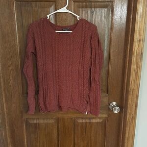 American Eagle Outfitters Rust Cable Knit Crew Neck Sweater